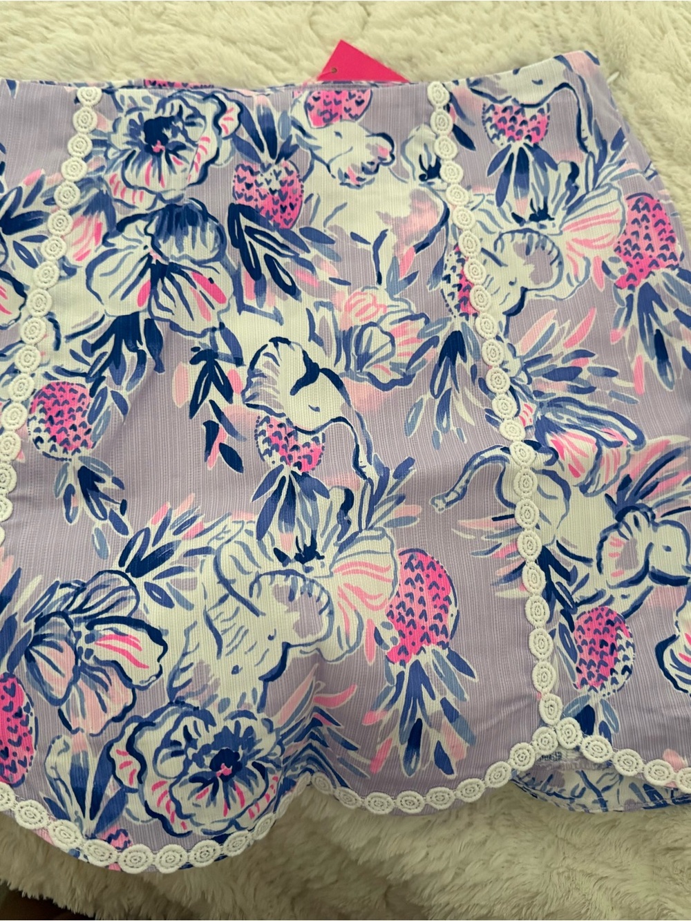 Lilly Pulitzer Lavender Floral Throw with Pink & Navy Accents